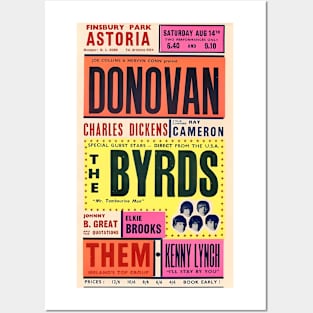 1965 British Rock Concert Poster - Donovan & The Byrds Posters and Art